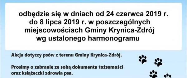 Bezpłatne chipowanie psów - harmonogram